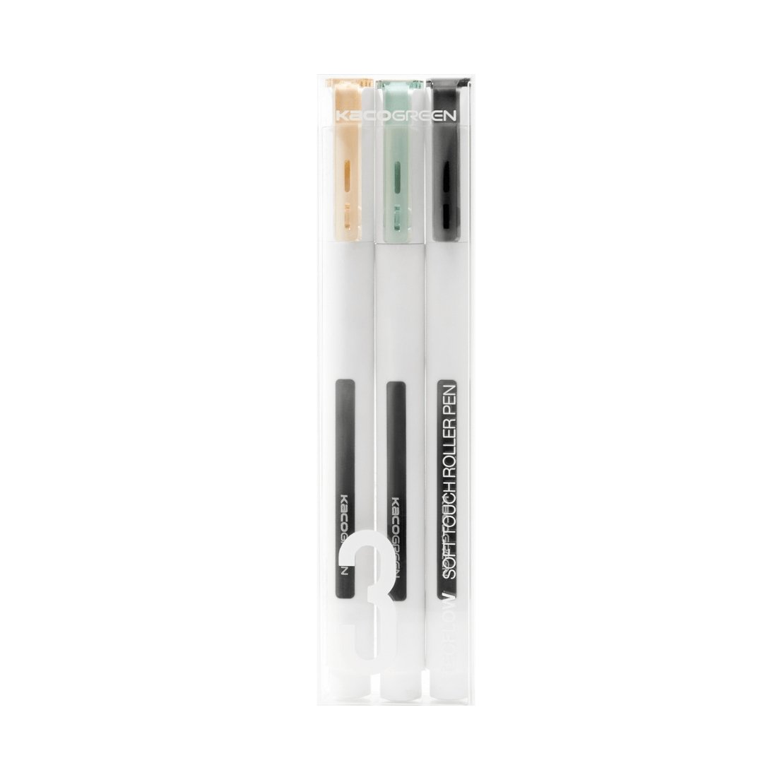 Kaco Tecflow 0.5mm Roller Gel Pen- Pack of 3 0.5mm Black