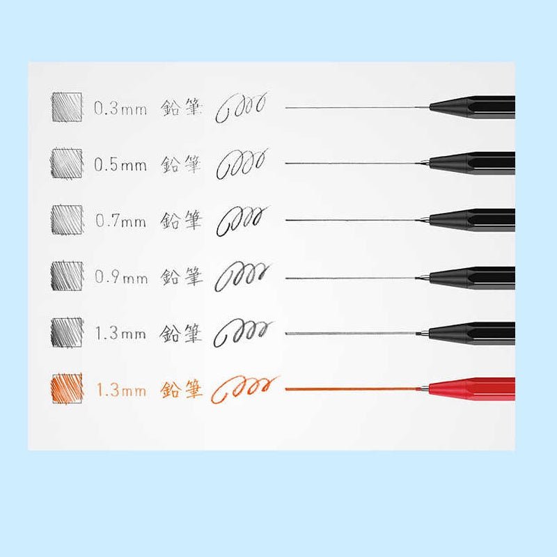 KOKUYO Enpitsu Sharp Mechanical Pencil - 0.3/0.5/0.7/0.9/1.3mm 2 Pack