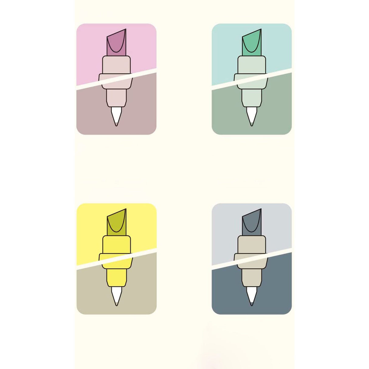 KOKUYO ME 2 Way Marking Pen 4 Color Pack