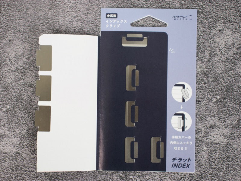 Midori Copper Silver Index Clips 8 Pieces