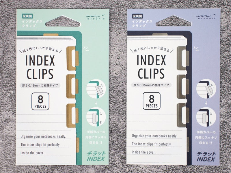Midori Copper Silver Index Clips 8 Pieces