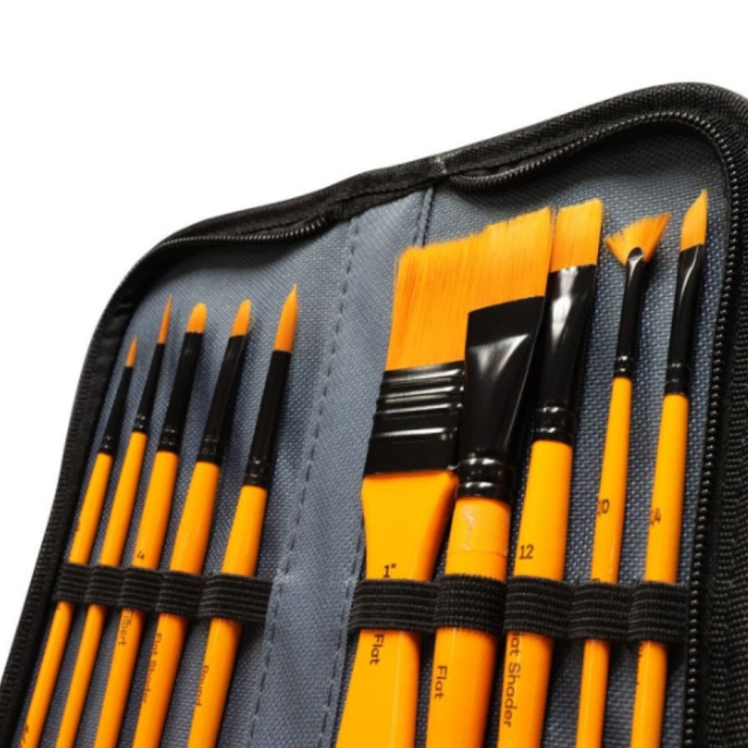 Mont Marte Brush Set In Wallet-Pack Of 11