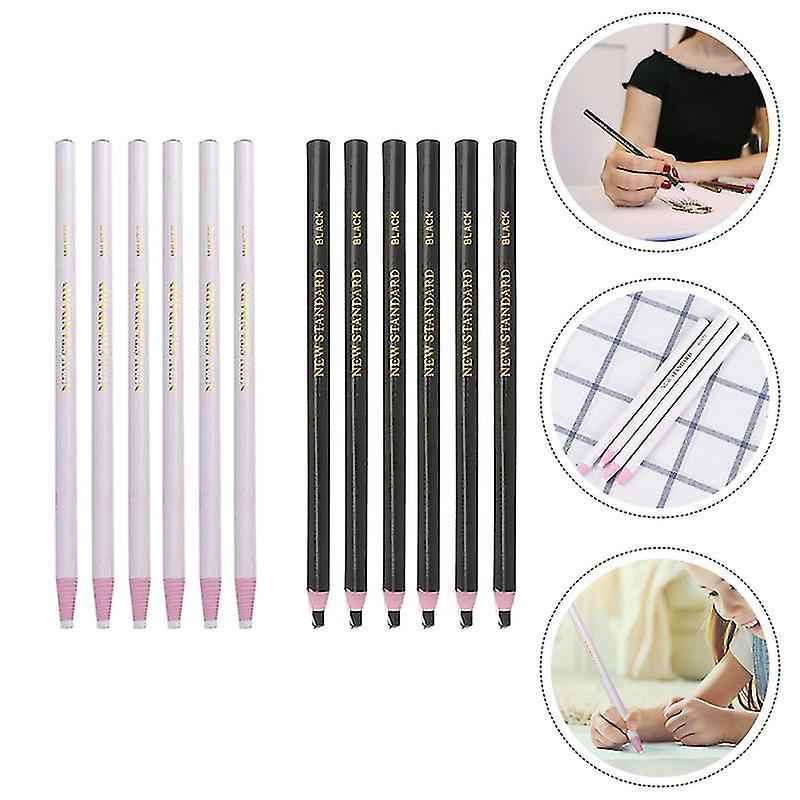12pcs China Markers Grease Pencils Black and White - TTpen