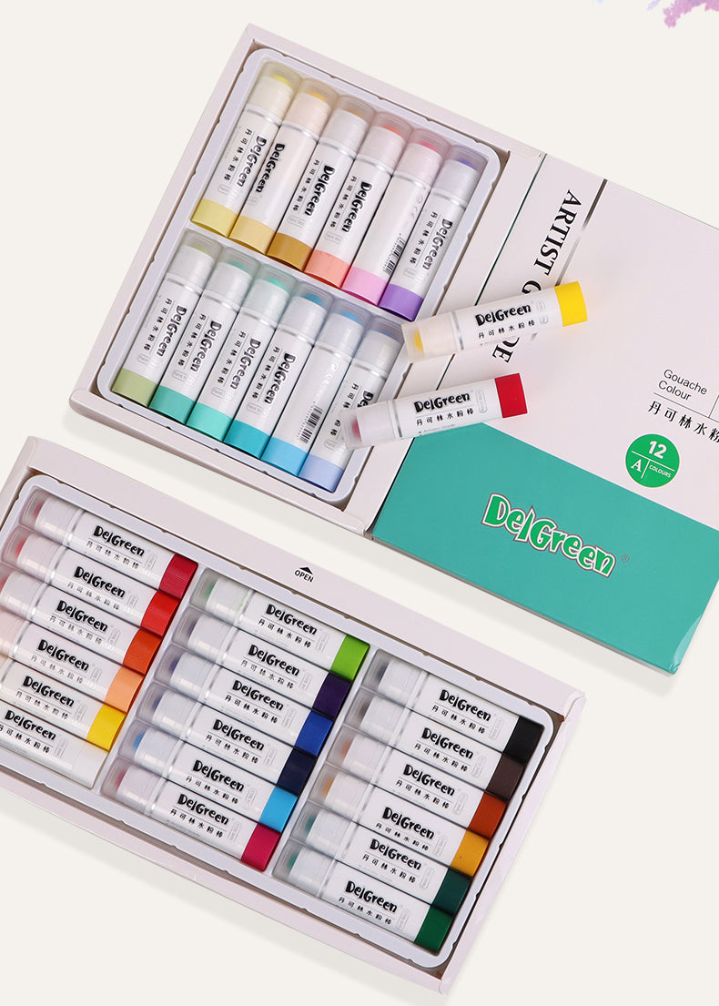 Deigreen Twist Up Tempera Gouache Paint Sticks 18 Color