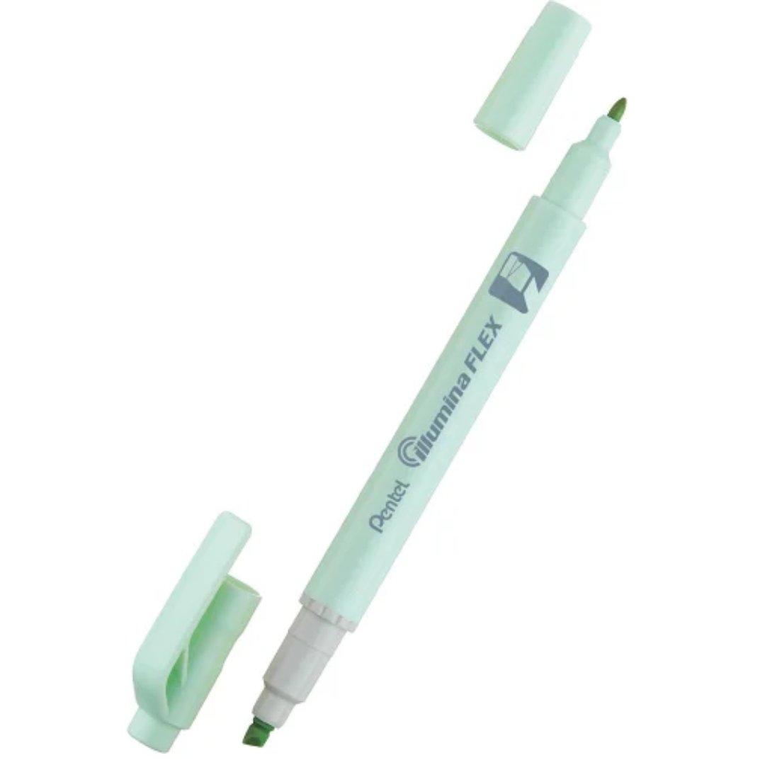Pentel Dual Tip Highlighter Pastel Illumina Flex (Pack of 2) Green