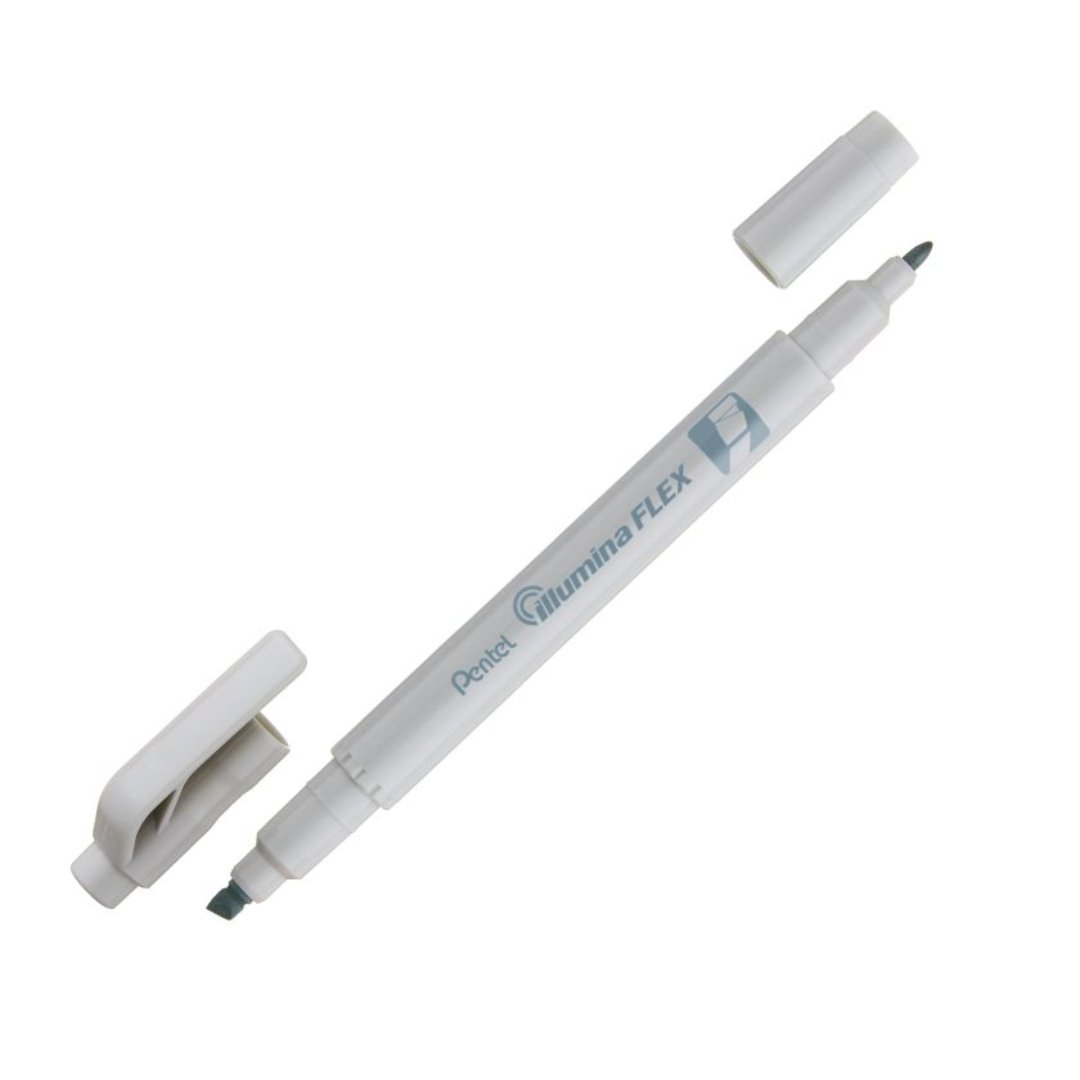 Pentel Dual Tip Highlighter Pastel Illumina Flex (Pack of 2) Grey