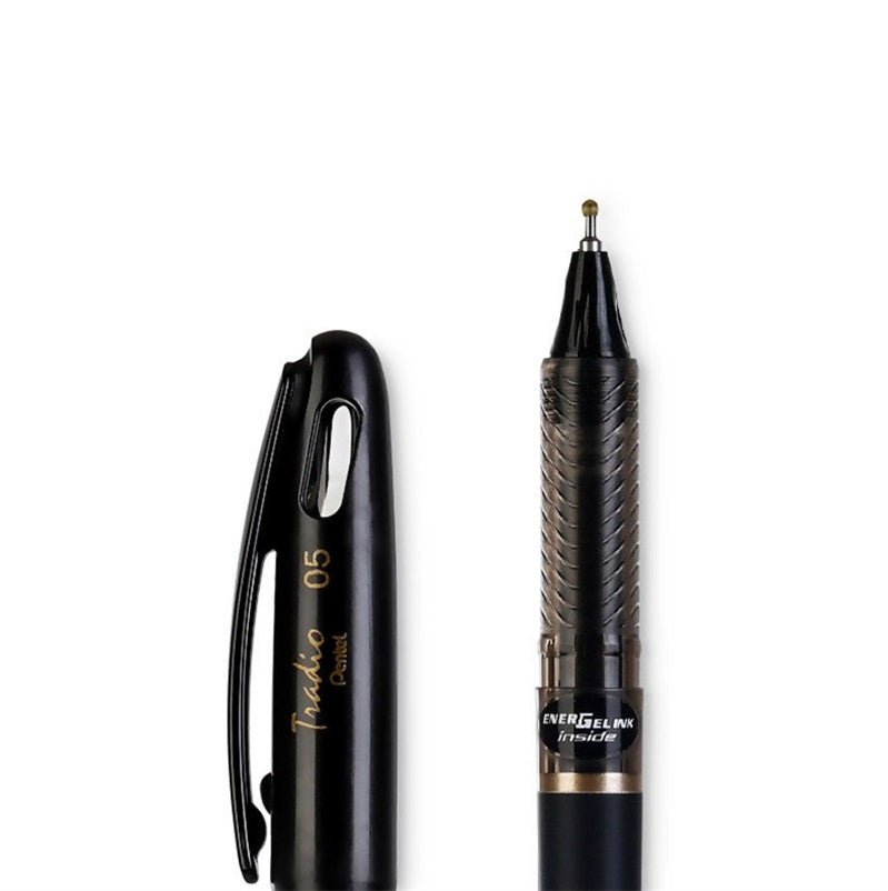 Pentel EnerGel Tradio Gel Ink Pen, (0.5mm),Needle Tip,Black Ink,2 Pack