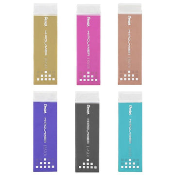 Pentel EZEE02 Slim HI-POLYMER Eraser x 6 Pack