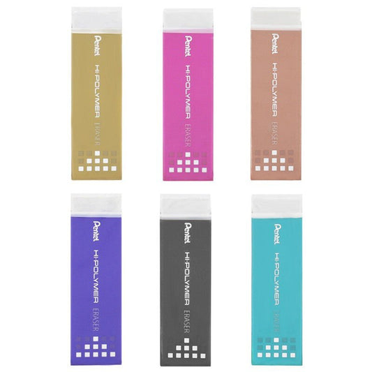 Pentel EZEE02 Slim HI-POLYMER Eraser x 6 Pack