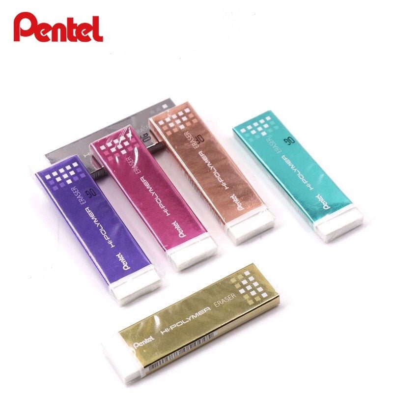Pentel EZEE02 Slim HI-POLYMER Eraser x 6 Pack