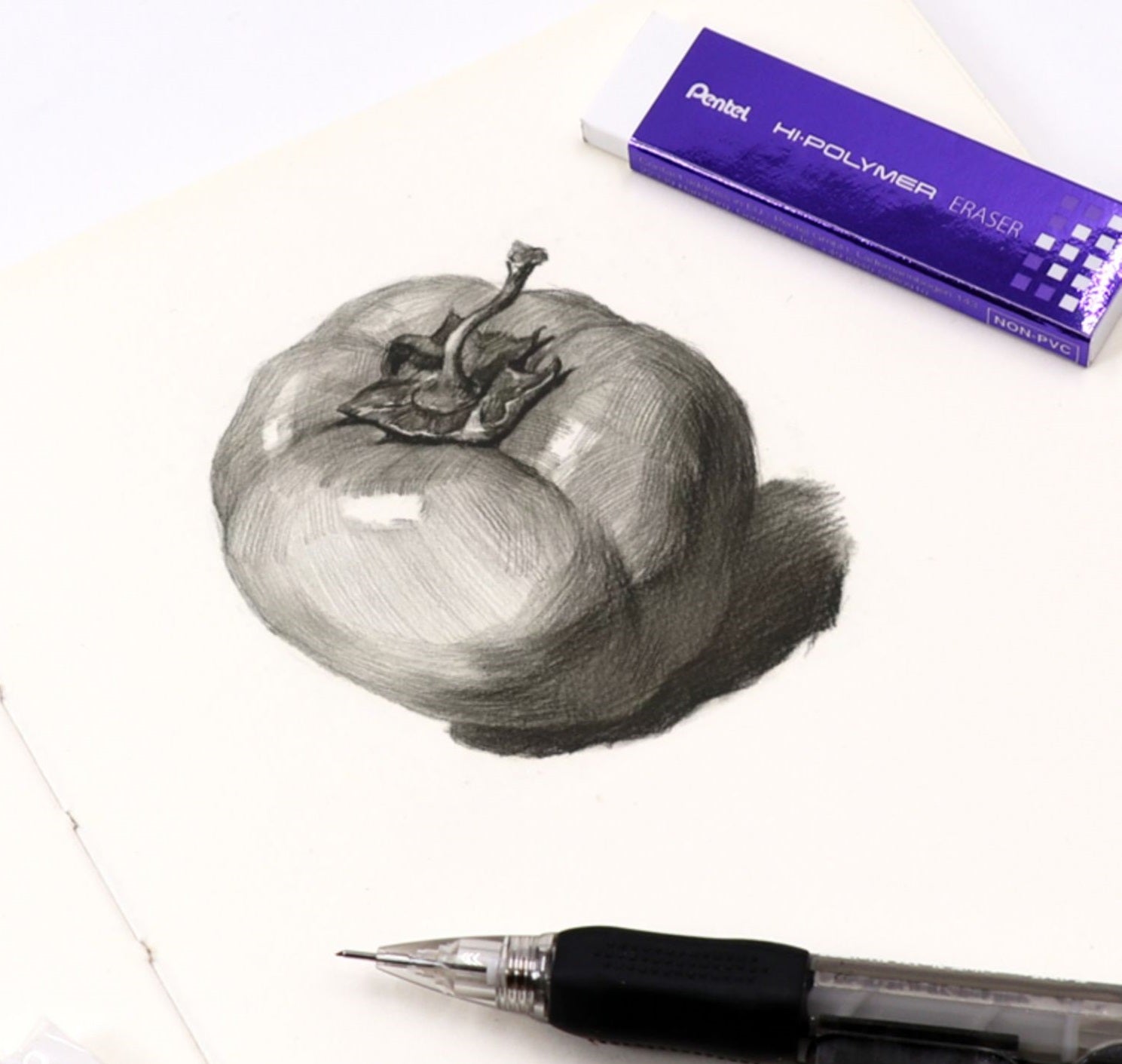 Pentel EZEE02 Slim HI-POLYMER Eraser x 6 Pack