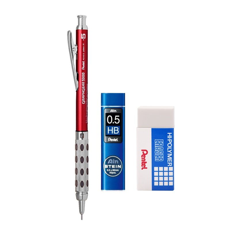 Pentel Graphgear 1000 MechanIcal Pencil Set with Leads Eraser