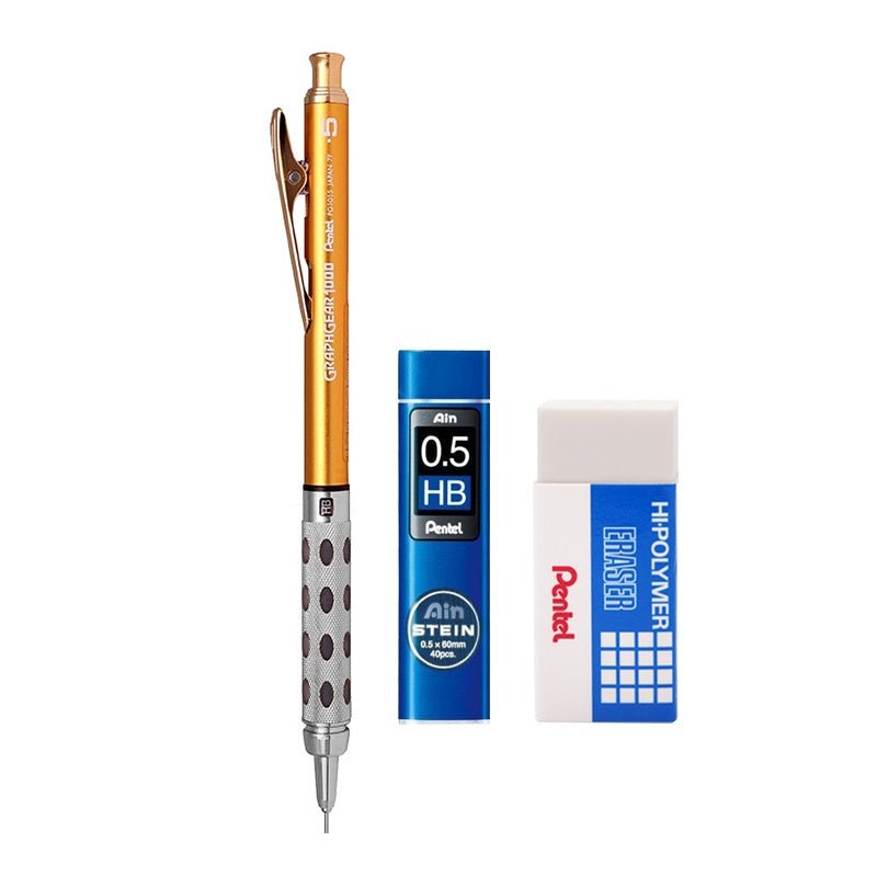 Pentel Graphgear 1000 MechanIcal Pencil Set with Leads Eraser