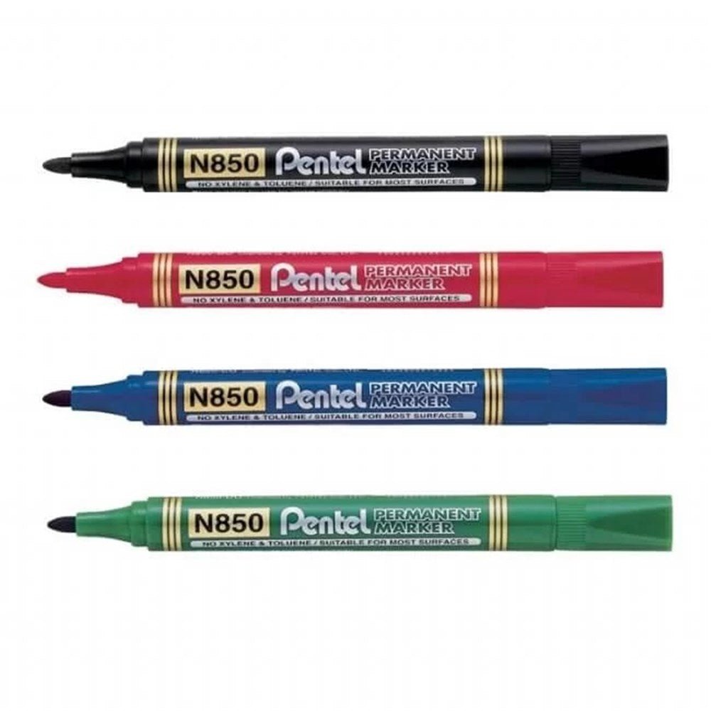 Pentel N850 Permanent Markers Bullet Point 4 Pack