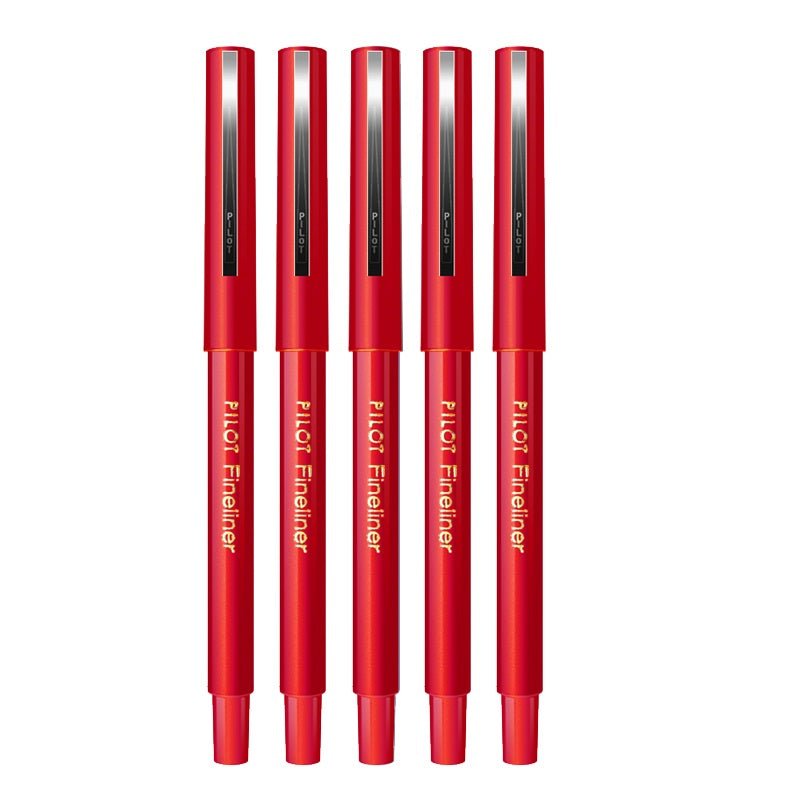 PILOT Fineliner Marker Pens,0.4mm Fine Point,Black/Blue/Red Ink,5-Pack