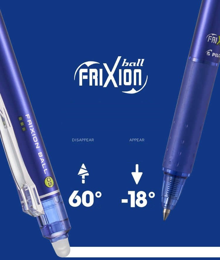 Pilot FriXion Ball 0.5mm Retractable Gel Ink Erasable Pen 3 Pack