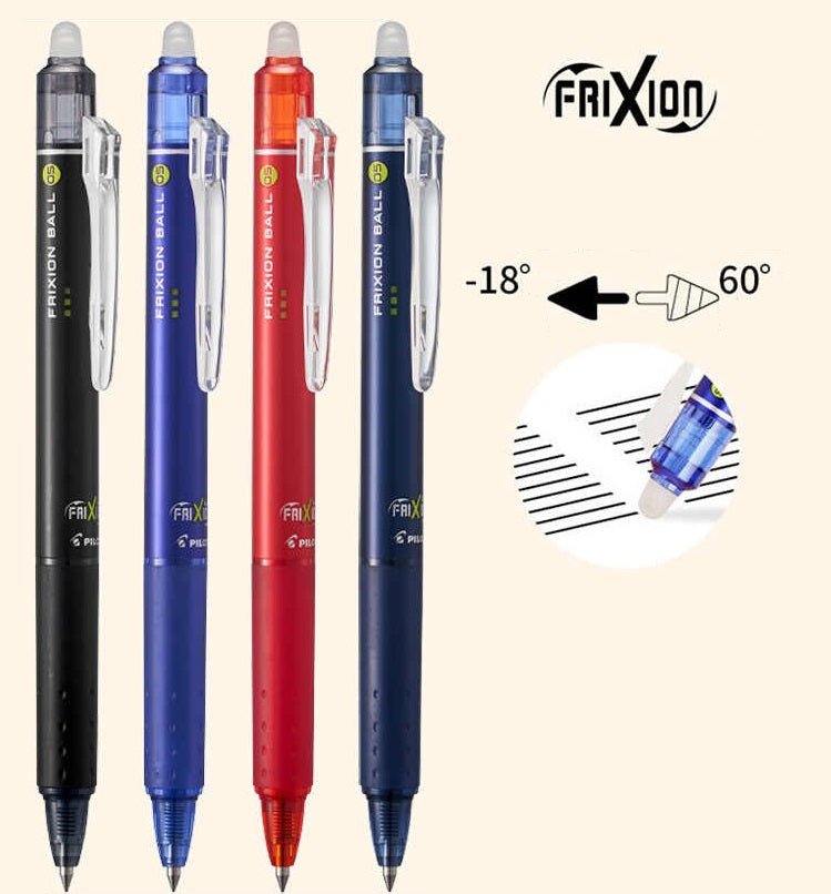 Pilot FriXion Ball 0.5mm Retractable Gel Ink Erasable Pen 3 Pack