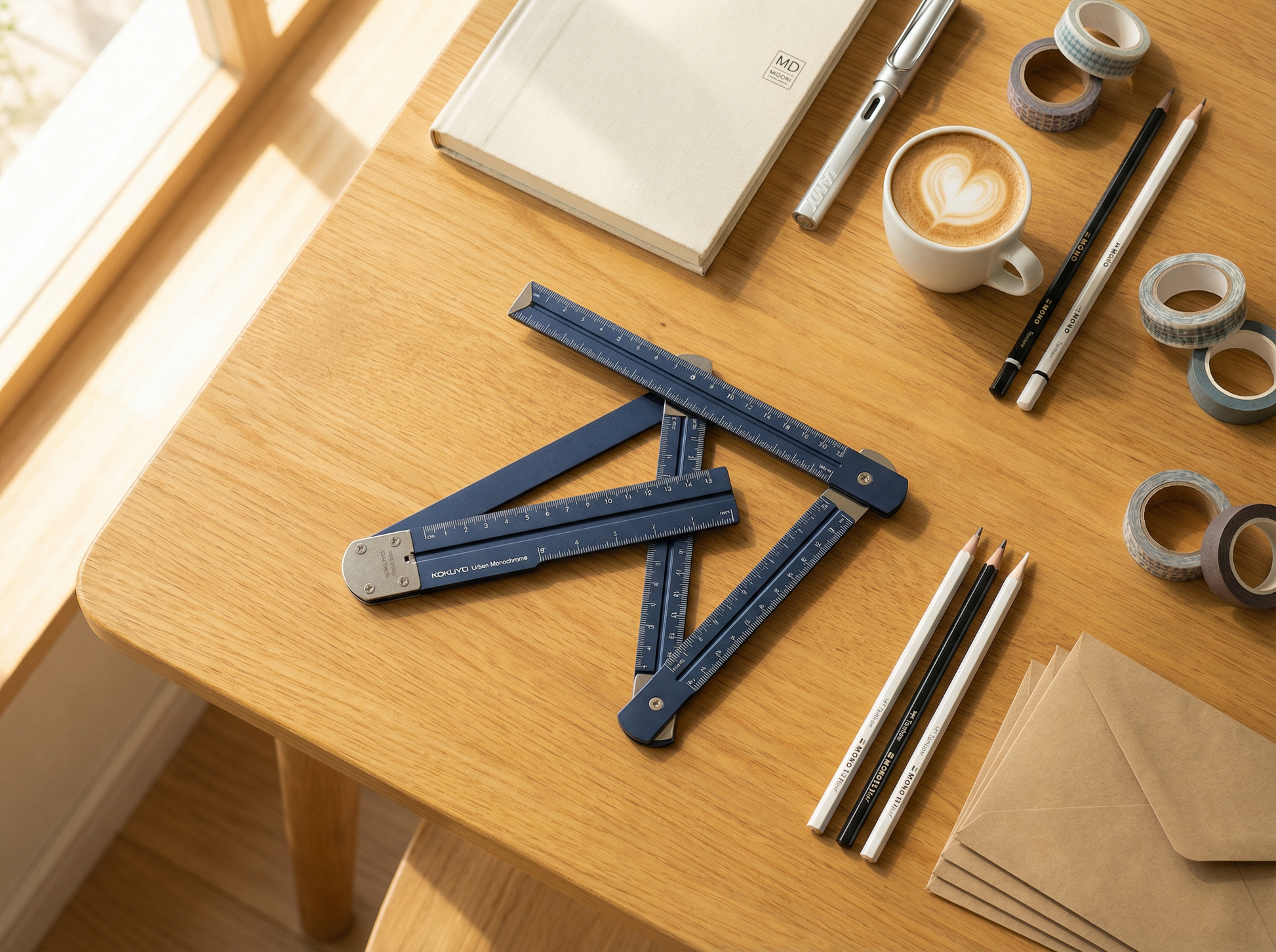 KOKUYO folding ruler close-up of magnetic hinge mechanism