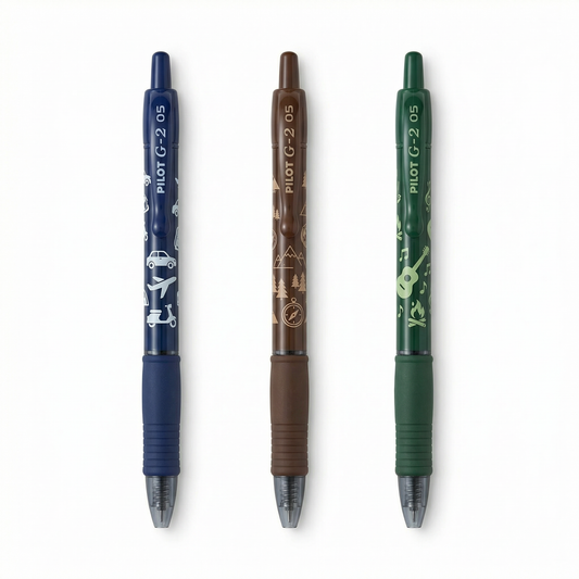 Pilot G-2 Limited Edition Future Travel Gel Pen Set - 3 pens on white background