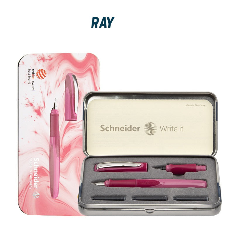 Schneider Ray Fountain Rollerball Pen Set Red