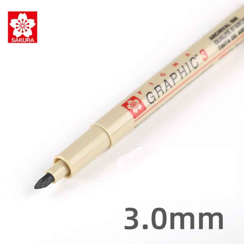 Sakura Pigma Graphic Pen - 3.0 mm - Black Ink (3 Pack) - TTpen