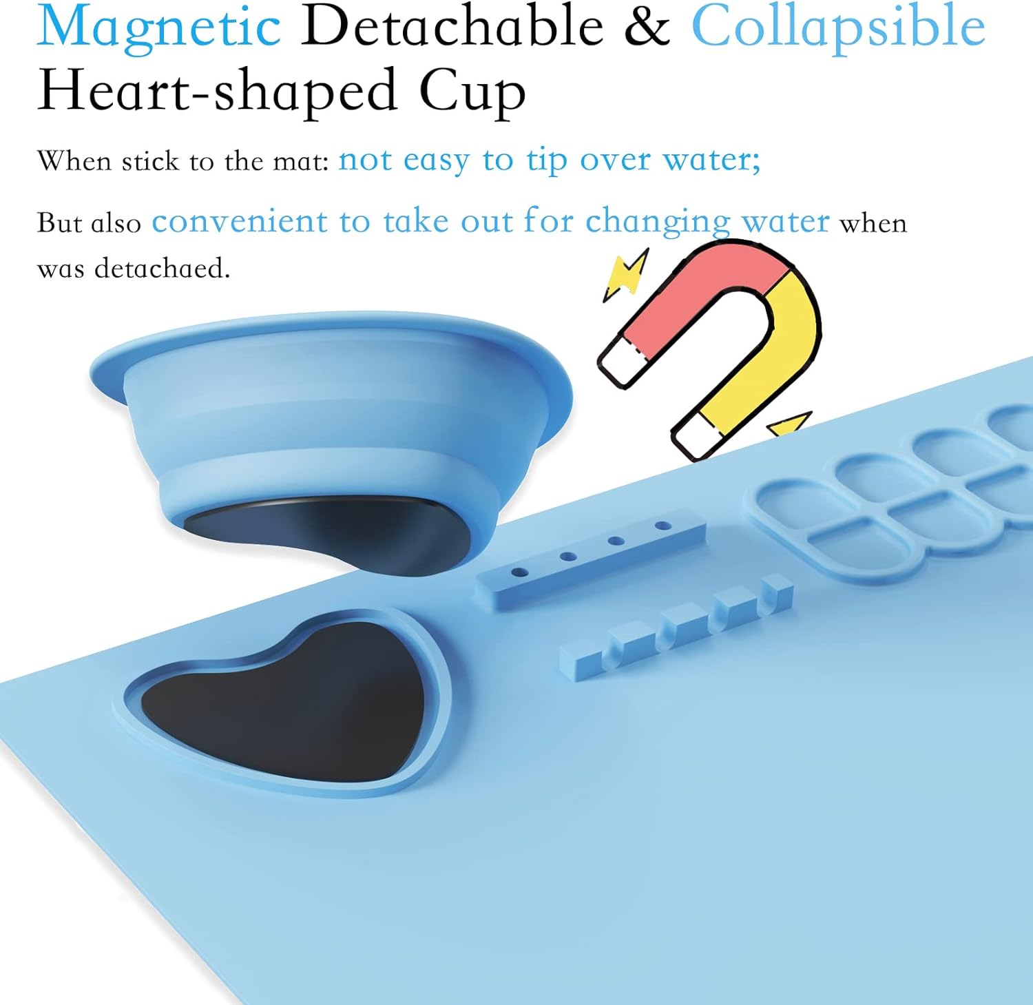 Silicone Painting Mat with Cup and Paint Holder