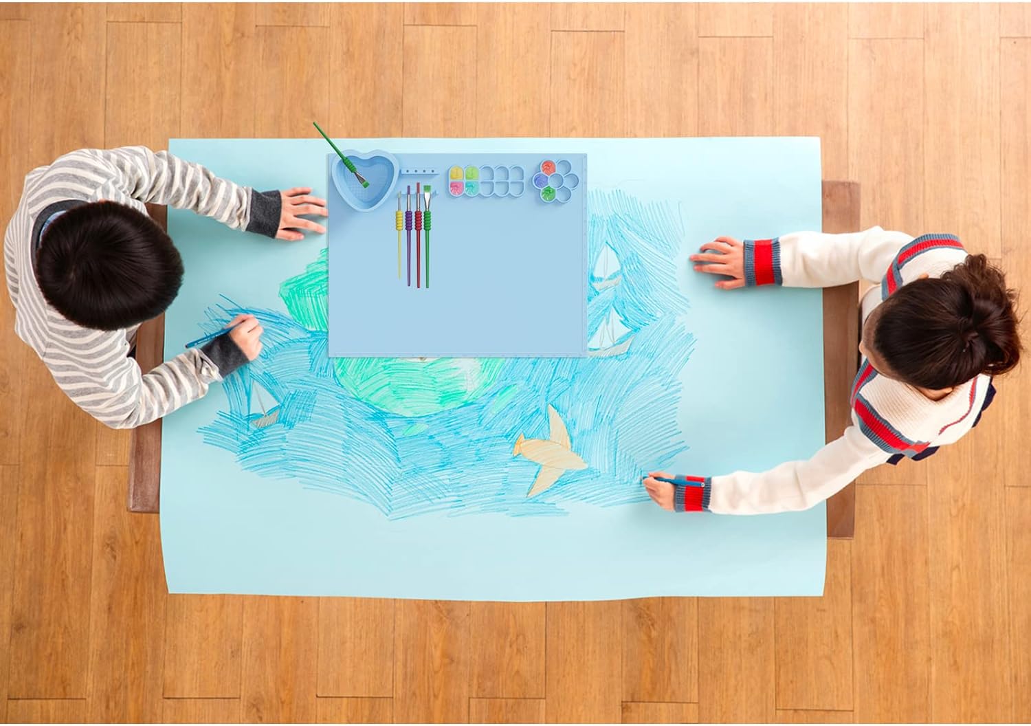 Silicone Painting Mat with Cup and Paint Holder