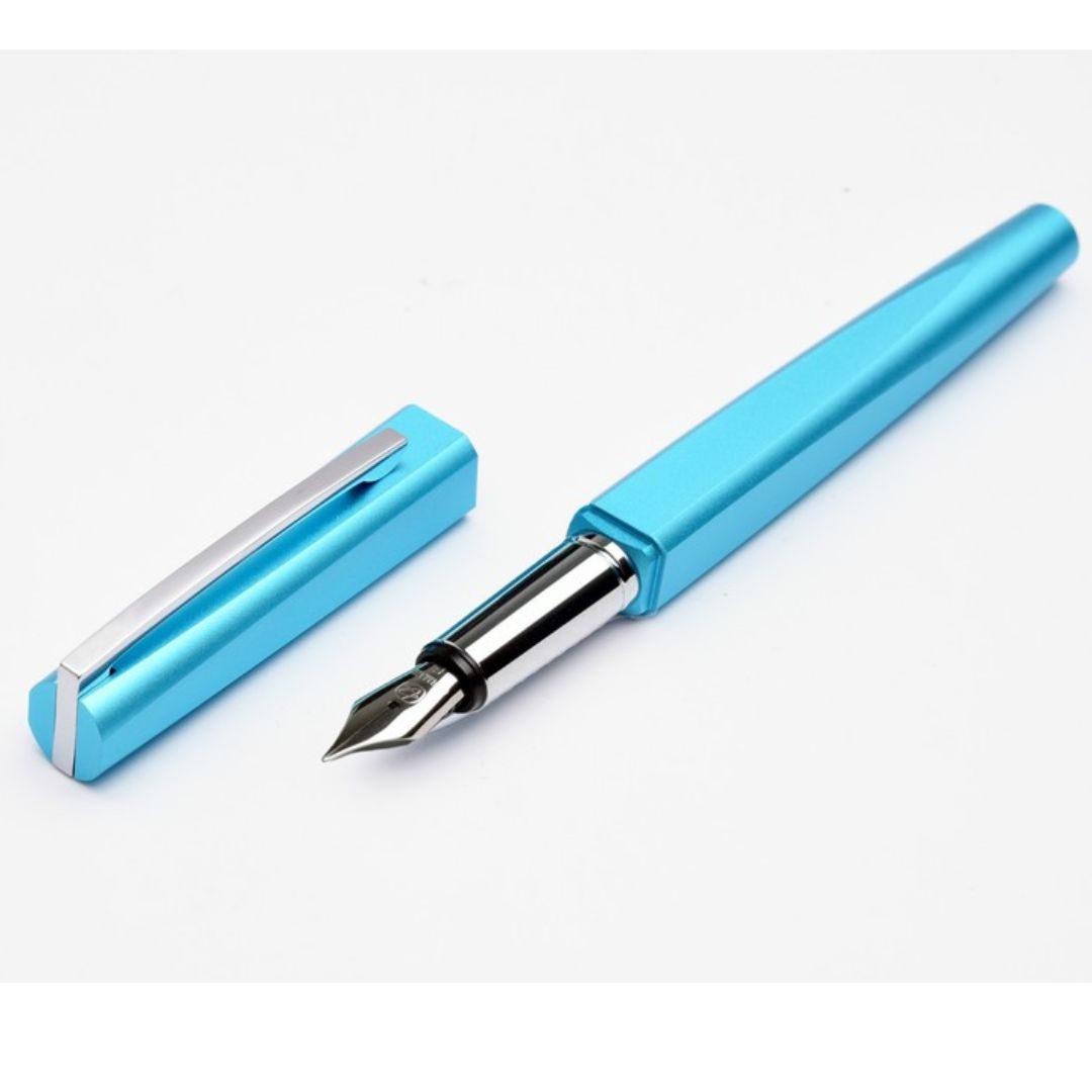 Kaco Square Fountain Pen Aluminum Fine LightSkyBlue