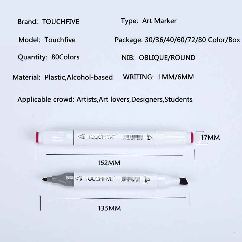 TouchFive Twin Markers 30 Color Animation Design Set - TTpen