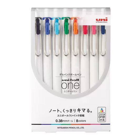 Uni-ball One Gel Ink Pens 8 Color Set 0.38mm