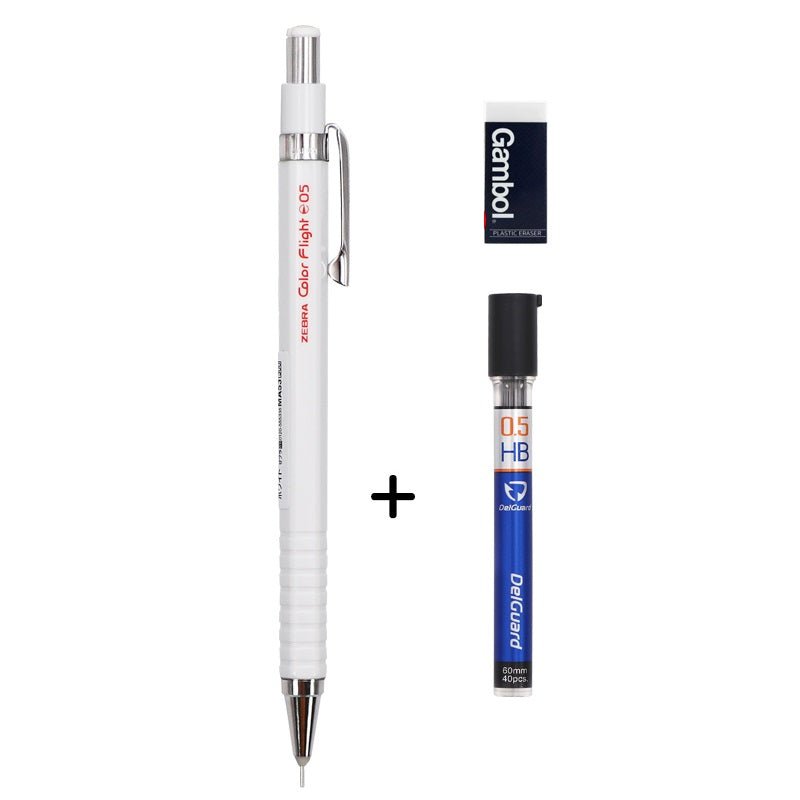 Zebra Color Flight 05 Mechanical Pencil 0.5mm with Leads and Eraser
