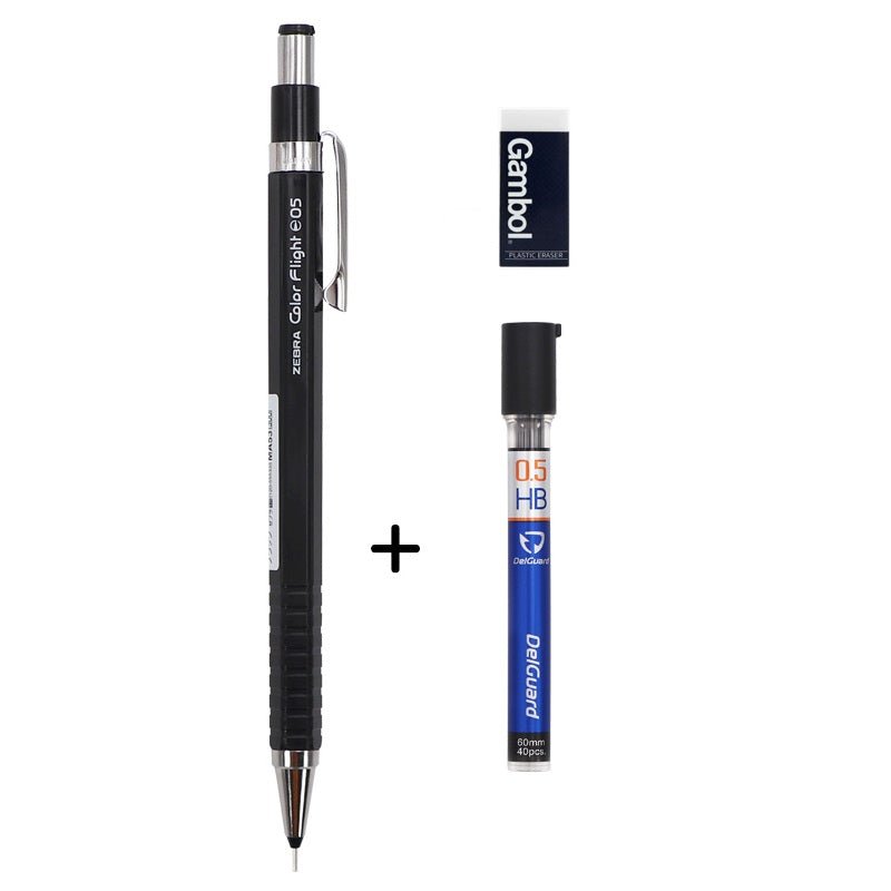 Zebra Color Flight 05 Mechanical Pencil 0.5mm with Leads and Eraser