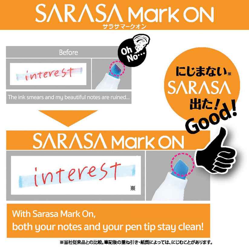 Zebra Sarasa Mark On Gel Pen - 0.5 mm - with 5pcs Black Ink Refills