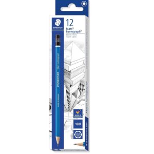 Staedtler 100 Mars Lumograph 10H Graphite Art Drawing Pencil,12 Pack