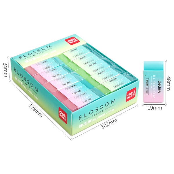 DELI 71081 BLOSSOM Pencil Rubber Eraser 30 Pack