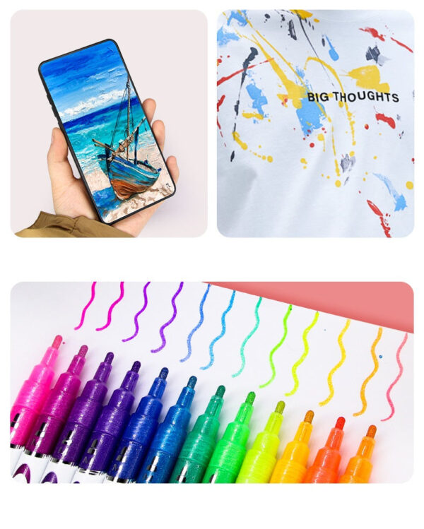 BESTDI Paint Pens 12 Color Permanent Acrylic Markers