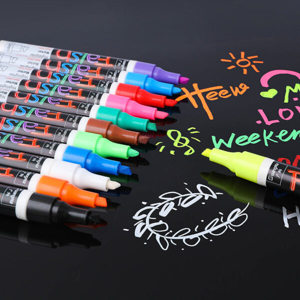 Guangna Dry Erase Markers,12 Color White Board Chisel Tip Markers