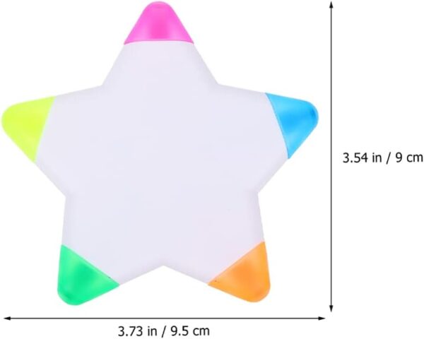 10Pcs Star Shape Watercolor Highlighter 5 In 1 Color Fluorescent Pens