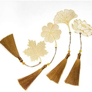 4 Pack Metal Bookmarks with Tassel