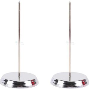 2Pcs Bill Fork Receipt Spindle Steel Check Office Memo Holder