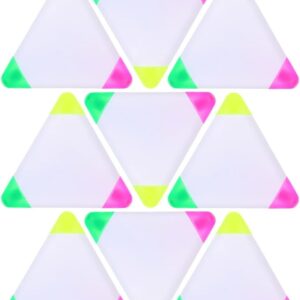 9pcs Triangle Shape Watercolor Highlighter Pens 3in1 Chisel Tip