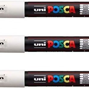 Posca PC-1M Paint Art Marker Pens White Set 3 Pack