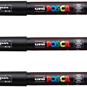 Posca PC-1M Paint Art Marker Pens Black Set 3 Pack