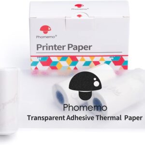 Phomemo Transparent Adhesive Thermal Sticker Paper 50mm for T02 M02 M04S Printer
