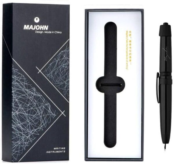 Majohn A3 Fountain Pen Retractable Extra Fine Nib with Converter Case Set