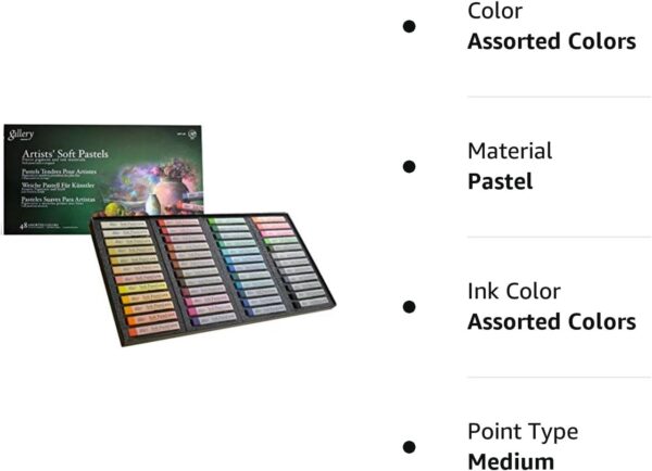 Mungyo Gallery Soft Pastel Squares Cardboard Box Set of 48-Assorted Colors