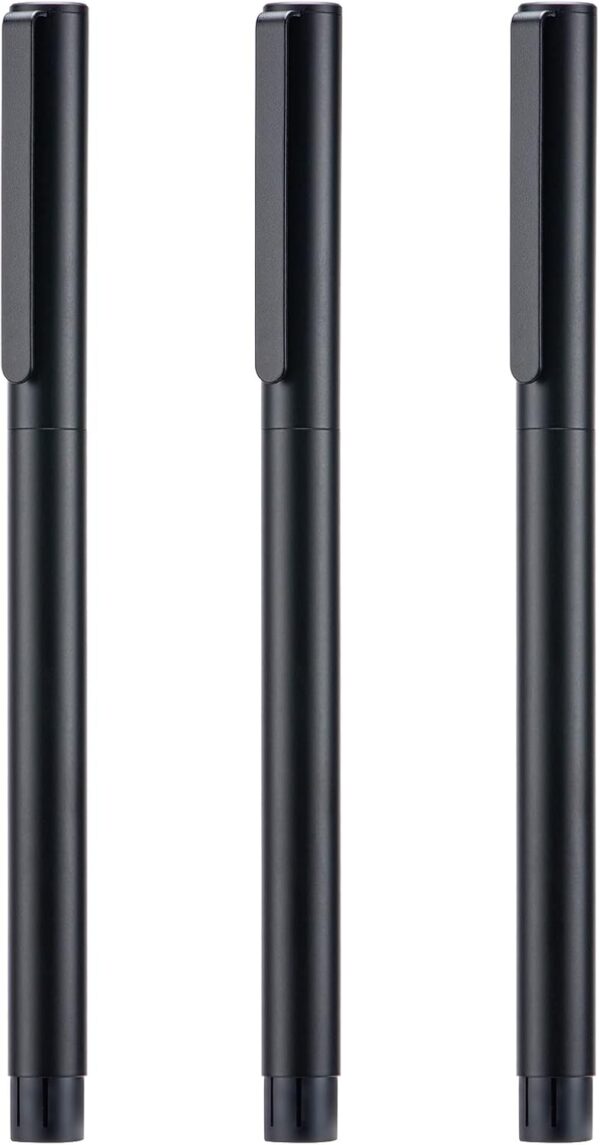 3PCS Jinhao 65 Silver Black Fountain Pen Set - Image 4