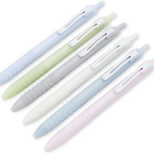 Retractable Gel Pens Black Ink,Fine Point 0.5mm with Soft Comfort Grip 6 Count