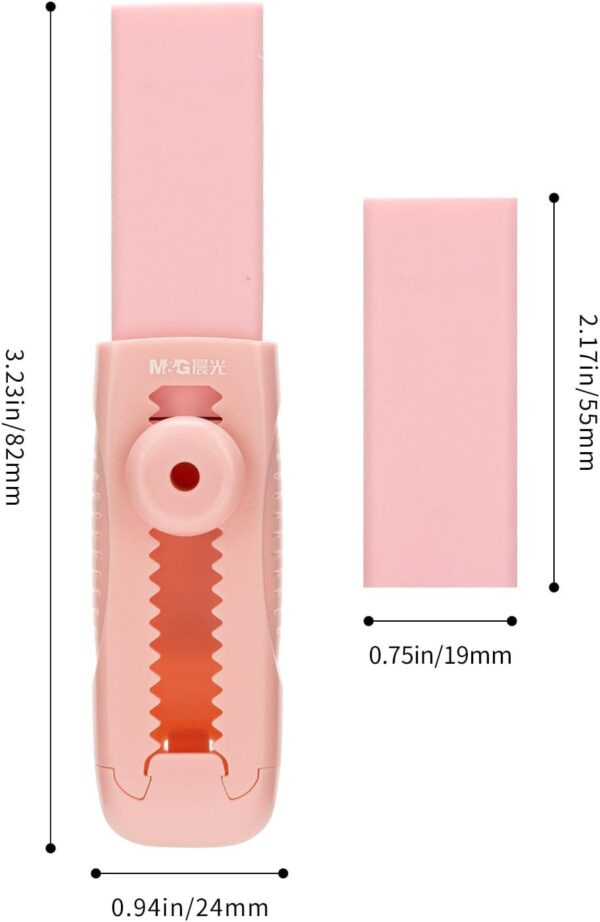 M&G 4+1 Pack Sliding Retractable Eraser with Sleeve and 4 Refill Erasers