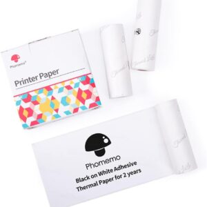 Phomemo White Adhesive Thermal Sticker Paper 77mm for M03 M04S Printer